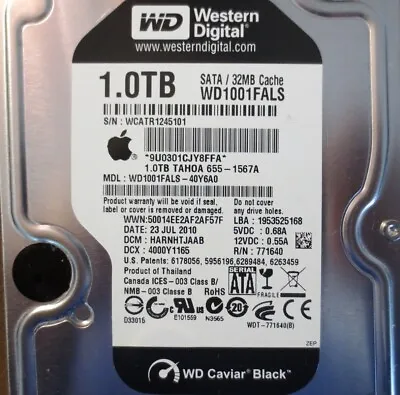 For Parts Only WD WD1001FALS-40Y6A0 DCM:HARNHTJAAB Apple#655-1567A 1.0TB • $45.51