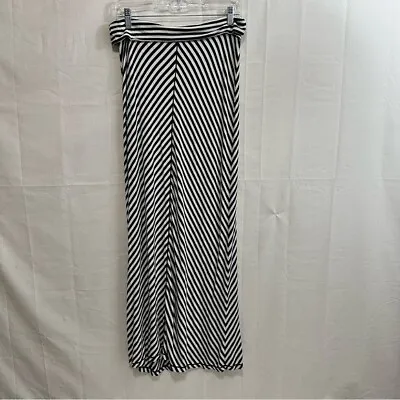 Max Edition Womens Black & White Striped Maxi Skirt Size Small • $14
