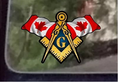 ProSticker 088 (One) 3  X 5  Canada Canadian Flags Masonic Decal Sticker  • $7.95