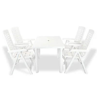 $473.95 • Buy 5pcs Outdoor Dining Set Weather Resistant Garden Patio Furniture Durable Plastic