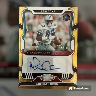 2023 Gold Panini Certified Michael Irvin Auto 7/10!! • $150