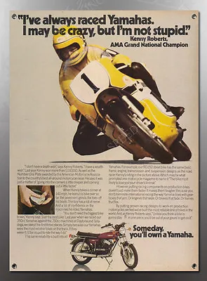 Vintage Yamaha Kenny Roberts Crazy Not Stupid Banner • $27.85