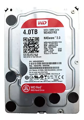 Western Digital Red NAS WDC WD40EFRX-68WT0N0 4TB 3.5  Desktop Hard Drive SATA • £16.50