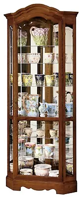 Howard Miller Jamestown II Corner Curio Cabinet 680250 Adjustable Display Case • $2099