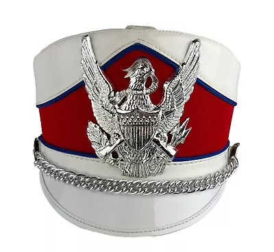 School Marching Band Uniform Dress Hat Burgundy White Silver Eagle CHOOSE SIZE • $19.99