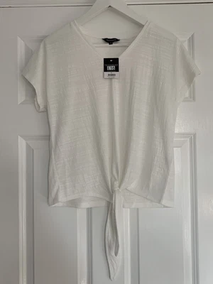 £12.99 • Buy Peacocks White Tie Front TOP BNWT Size 8 T Shirt Tee Short Sleeves