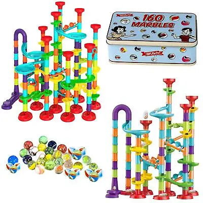 Marble Run Race Set Creative Building Blocks Space Rail Track Marbles Toy Game • £8.79