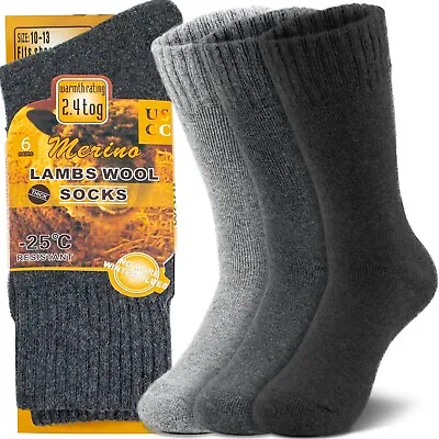 3 Pairs Mens Heavy Duty Winter Warm Merino Lambs Wool Boots Thermal Socks • $12.99