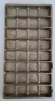 Vintage Filled Chocolate Candy Q-Bar Mold 16 Square Confectioners Tool Tray Pan • $89