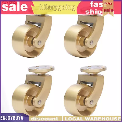 4 Vintage Style SOLID BRASS Strong Swivel Caster Wheels Brass Round Heavy Duty • $39.69