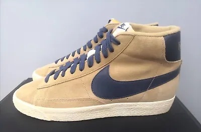 £32.99 • Buy Nike Blazer Mid Trainers Size UK 10 / US 12.5 Suede Natural | Blue Unisex