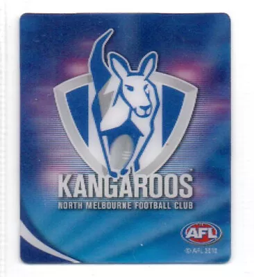 2010 Afl Ultra 3d Footy Plays Snackbrands - #49 Team Logo Emblem (nth Melbourne) • $5