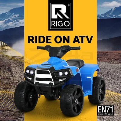 Rigo Kids Ride On Car ATV Quad Motorbike 4 Wheeler Electric Toys Battery Blue • $79.95