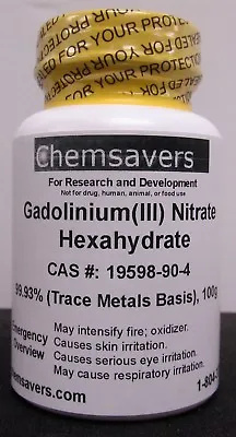 Gadolinium(III) Nitrate Hexahydrate 99.93% (Trace Metals Basis) 100g • $140