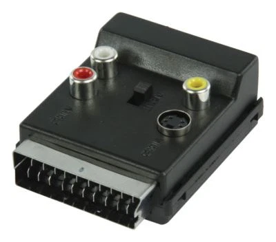 Glaxio® Switchable Scart AV Adapter Scart Male To Scart Female/3xRCA & S-Video • £7.80