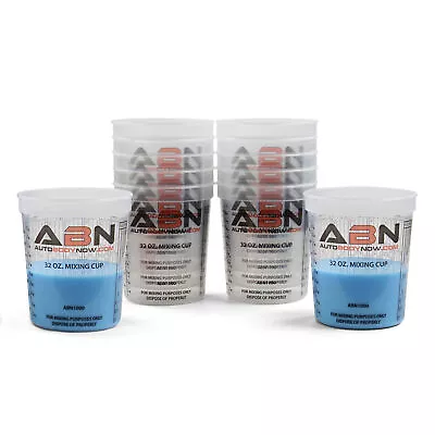 ABN Resin Supplies Paint Mixing Cup - 12pk 32oz Automotive Paint Measuring Cup • $16.99