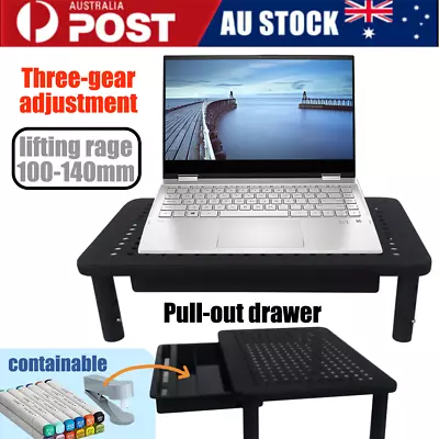 Monitor Stand Computer Desk Riser & Adjustable Height For Laptop Printers Office • $22.90