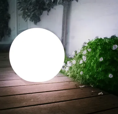 Solar Garden Ball Light Lamp White Globe LED Decorative Lawn [4 Sizes] Patio UK • £22.45