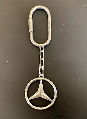 925 Sterling Silver Mercedes Key Chain Key Ring Vintage • $115.89