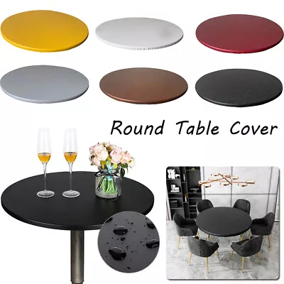 Waterproof Round Table Cover Cloth Protector Tablecloth With Elastic Edged • £8.88