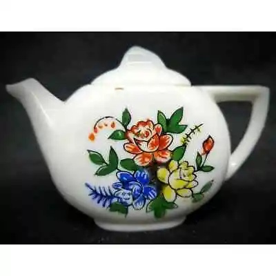 Vintage Japan Miniature Teapot Tea Pot Childrens Porcelain Floral Flowers • $11.99