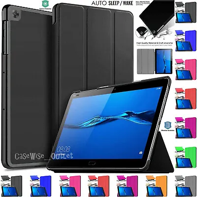 Leather Magnetic Smart Stand Case For Huawei MediaPad M3 Lite 10 (10.1 ) Tablet • £5.99