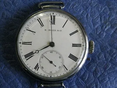 Vintage H.Moser  Enamel Military  Swiss Vtg Wrist Watch Old WWI For Repair • $179.95
