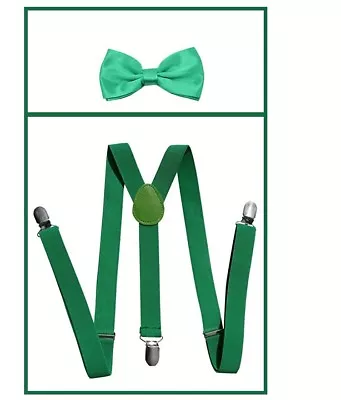 SUSPENDERS And BOW TIE COMBO SET-Tuxedo Classic Wedding Costume Tux Prom • $8.31