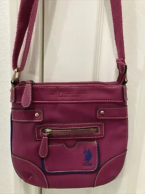 US Polo Crossbody Bag Purse Raspberry NWOT 3 Interior Pockets 2 Exterior • $17