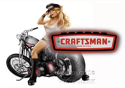 Craftsman Tool Sticker Biker Girl Pinup Sexy Vintage Decal Mechanic Tool Box Usa • $4.95