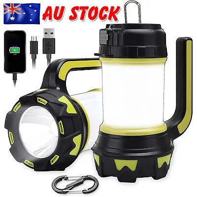 $23.90 • Buy LED Camping Lantern Light Rechargeable Flashlight Portable Outdoor Tent Lamp