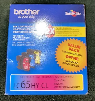 Brand New Brother LC65HY-CL Ink Cartridge (Cyan/Magenta/Yellow) EXP: 11/2023 • $21.99