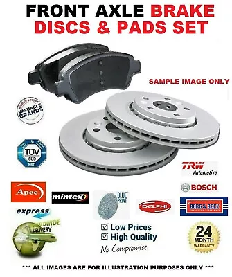 FRONT AXLE BRAKE DISCS And PADS For JAGUAR F-TYPE Convertible 2.0 Ti4 2017-on • £179.24