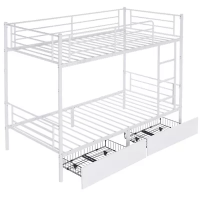 Twin Over Twin Convertible Bunk Bed With 2 Storage Drawers • $253.04