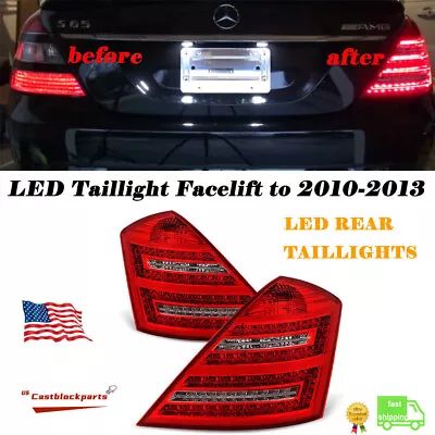 2007-2009 Facelift W221 Taillights For Mercedes S550 S600 S63 Red LED 2010+ Look • $215.03