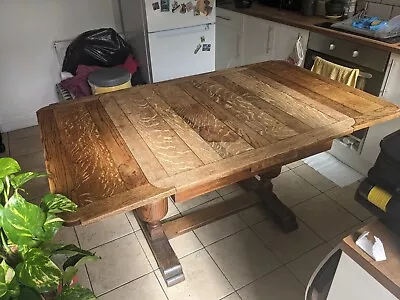 Antique Extendable Oak Dining Table (and Chairs)  • £50