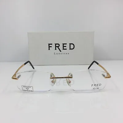New Vintage FRED Lunettes CUT 008 F3 Rimless Eyeglasses C. 005 Bicolore 54-20mm • $1899.99