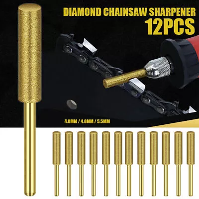 12PCS Diamond Chainsaw Sharpener Burr Grinder Chain Saw Drill Bits For Dremel • $11.99