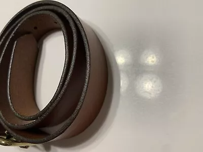 J Crew Brown Leather Women’s Belt Brass Buckle Size Medium • $25