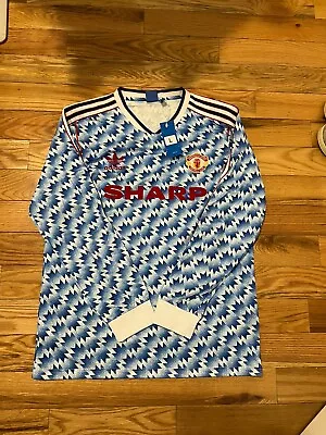 Retro Manchester United 1990/92 Away Jersey Long Sleeve. Size Large. Giggs #11 • $109