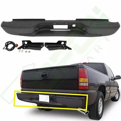 Textured Complete Rear Step Bumper For 1999-2007 Chevy Silverado GMC 2500HD 3500 • $165.63