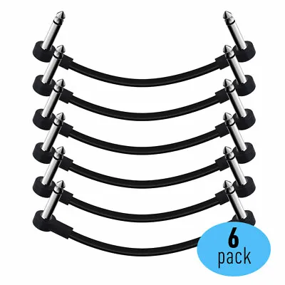 SONICAKE 6 Inch Patch Cable For Guitar Effect Pedal Cables Black (6 Pack) • £14.99