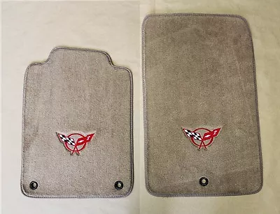 NEW! Tan Floor Mats 1998 - 2004 Corvette Embroidered Circle Emblem Logo In Red • $102.93