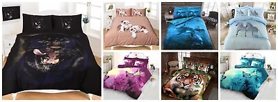 Luxury Soft 3D Panel Printed Bedding Duvet Quilt Cover Set With Pillow Cases • £19.99