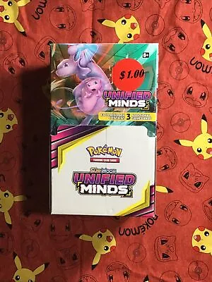 $10.99 • Buy Pokémon Unified Minds Sun & Moon (Empty) Booster 3 Card Retail Display Box