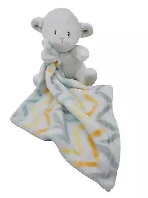 Little Miracles Plush Lamb Chevron Baby Hug Holding Lovey Security Blanket Soft • $12.99