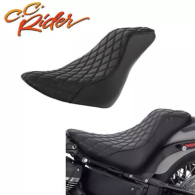 C.C. RIDER Solo Driver Seat Black Stitch Fit For Harley Softail FLHC FLHCS 18-Up • $160