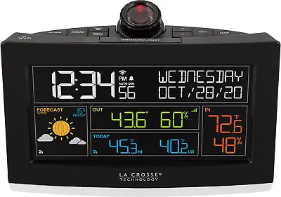La Crosse Technology 631-99897-INT Wifi Projection Alarm Clock With Outdoor Temp • $56.98