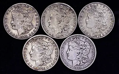 1878-1904 Pre 1921 Morgan Silver Dollar Lot Of 2 Coins F-VF Mixed Dates & Mints • $74.99