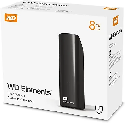 *REFURBISHED* WD 8TB Elements External Drive HDD USB 3.0 | WDBBKG0080HBK-AESN • $319.99